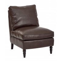 OSP Home Furnishings SB258-BD24 Martin Accent Chair in Cocoa Bonded Leather with Solid Wood Legs